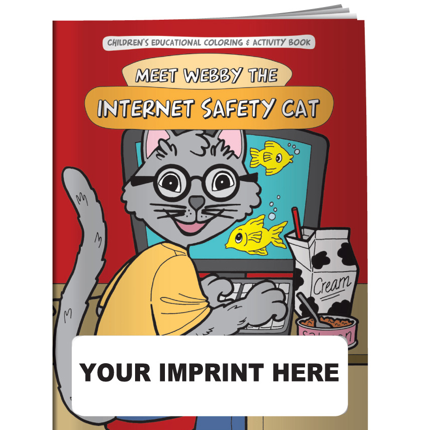 "Meet Webby The Internet Safety Cat" Coloring & Activity Books (Custom)