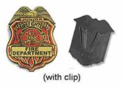 Plastic Firefighter Badges - Stock - Fire Department (with clip)