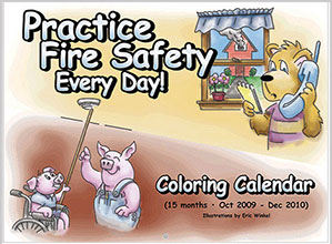 Fire Safety Coloring Calendar--15 Month --STOCK