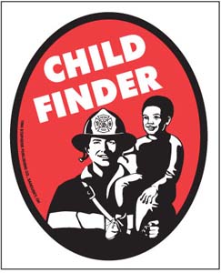 CHILD FINDER PROGRAM STICKER<br><font color=white>tot find</font>