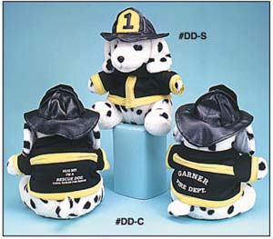 9" Dressed Firefighter Dog - (Imprinted)