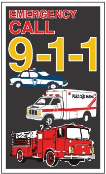 Stock Emergency 9-1-1 Flexible Magnet
