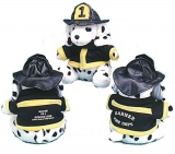 9" Dressed Firefighter Stuffed Animal Dalmatian Dogs (Stock)