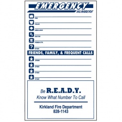 Emergency Numbers Flexible Info Magnets (Custom)
