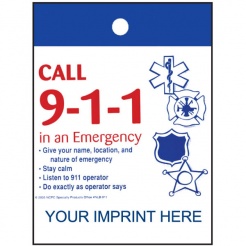 "Call 9-1-1 in an Emergency" 9"x13" Litter Bags (Custom)