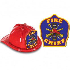 DELUXE Fire Hats - Fire Chief Blue Design (Stock)