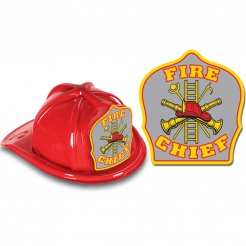 DELUXE Fire Hats - Fire Chief Gray Design (Stock)