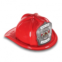 DELUXE Plastic Fire Hats - FD Silver Shield & Maltese Design (Custom)
