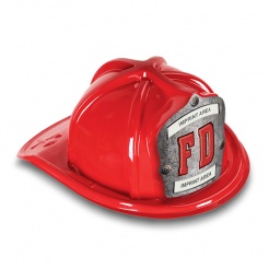 DELUXE Plastic Fire Hats - FD Silver Shield Design (Custom)
