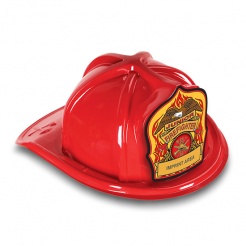 DELUXE Plastic Fire Hats - Junior Firefighter Flame Design (Custom)