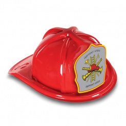 DELUXE Plastic Fire Hats - Fire Hat Maltese Gray Shield Design (Custom)