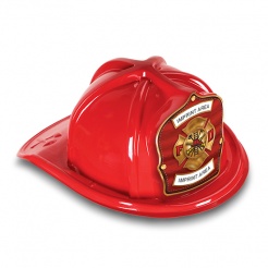 DELUXE Plastic Fire Hats - FD Red & Gold Design (Custom)