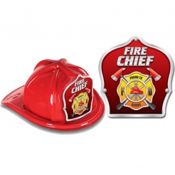 DELUXE Fire Hats - Fire Chief Red Design (Stock)