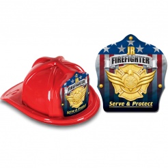 DELUXE Fire Hats - Patriotic Jr. Firefighter Gold Maltese (Stock)