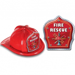 DELUXE Fire Hats - Fire Rescue Design (Stock)