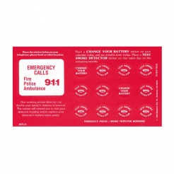 Smoke Detector Calendar Reminder Stickers (Stock)