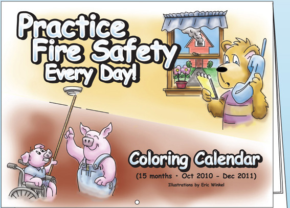 Fire Safety Coloring Calendar--15 Month --STOCK