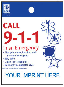 Call 9-1-1 in an Emergency - Litter Bags - Imprinted
