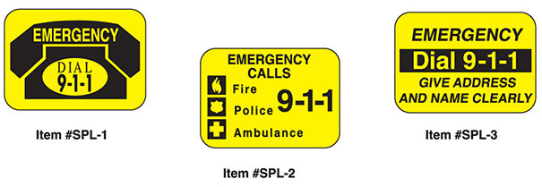Emergency Phone Labels Stock