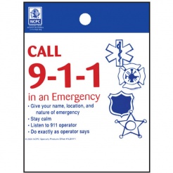"Call 9-1-1 in an Emergency" Litter Bags (Stock)
