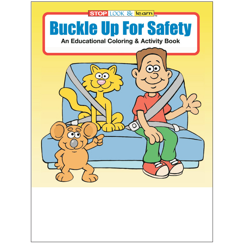 "Buckle Up For Safety" Coloring & Activity Books (Stock)