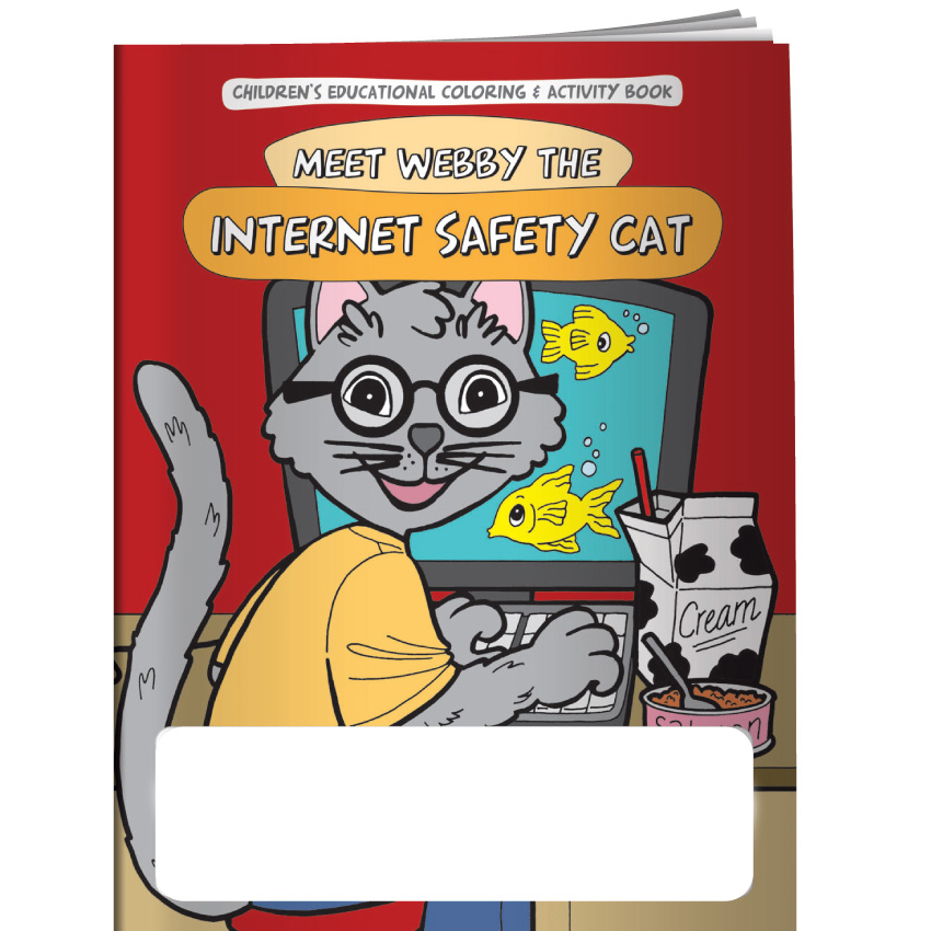 "Meet Webby The Internet Safety Cat" Coloring & Activity Books (Stock)