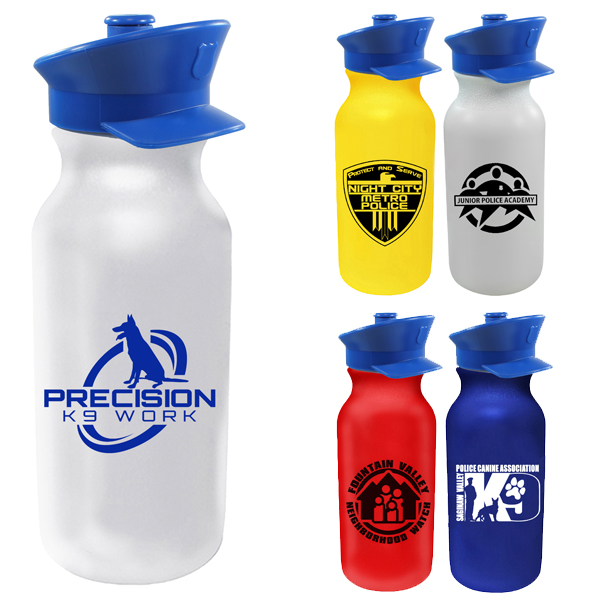 Custom 20 oz Water Bottles with Push Caps