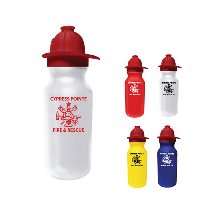 Personalized 20 oz. Value Cycle Bottles with Police Hat Push 'n