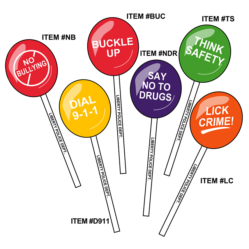 Safety Stick Lollipops - Police (Custom)