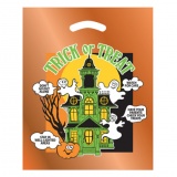 "Trick or Treat" Halloween Take Home Bags 12"x15" Reflective Orange (Stock)