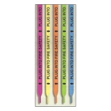 Shoelaces "PLUG INTO FIRE SAFETY" Assorted Neon (Stock)