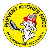2" Animated Safety Stickers - Prevent Kitchen Fires (Stock)