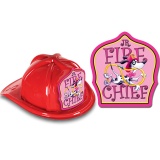 DELUXE Fire Hats - Jr. Fire Chief Dalmatian Pink Design (Stock)