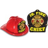 DELUXE Fire Hats - Jr. Fire Chief Yellow / Black Design (Stock)