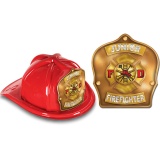 DELUXE Fire Hats - Junior Firefighter Gold Design (Stock)