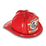 DELUXE Plastic Fire Hats - Firefighter Silver Maltese Design (Custom)