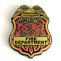 Clip-On Junior Firefighter Plastic Badges (Stock)