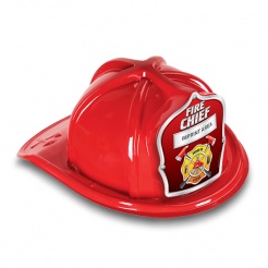 DELUXE Plastic Fire Hats - Fire Chief Silver Design (Custom)