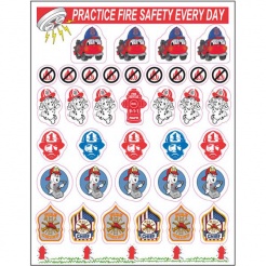 Fire Safety Mini-Sticker Sheet (Stock)