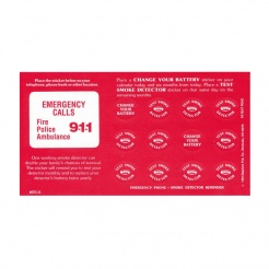 Smoke Detector Calendar Reminder Stickers (Stock)