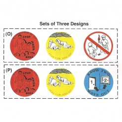 2'' Safety Stickers - 3 Designs Per Roll (Stock)